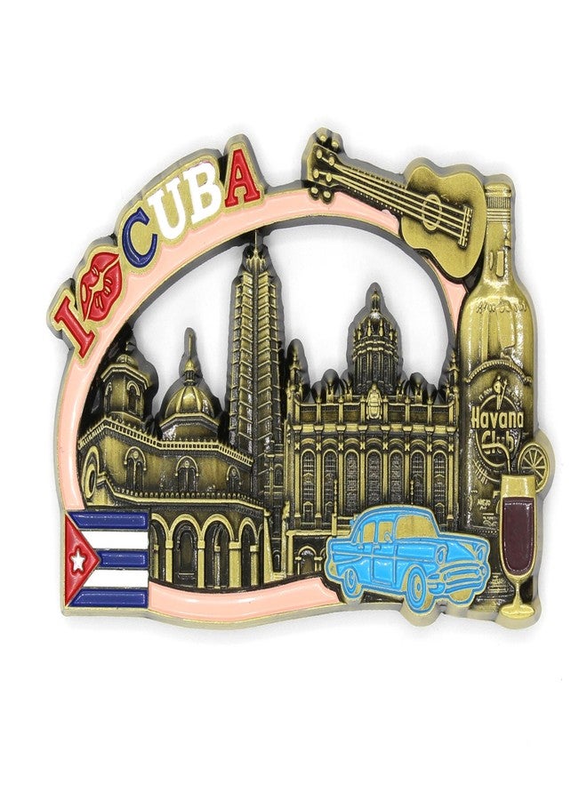 Designus Cuba Havana Metal Fridge Magnet Unique Design Home Kitchen Decorative Travel Holiday Souvenir Gift, Stick Up Your Lists, Photos on Your Refrigerator - Image 1