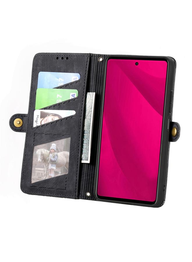 Green Tiger Case For HMD Skyline Geometric Zipper Wallet Side Buckle Leather Phone Case - Image 3