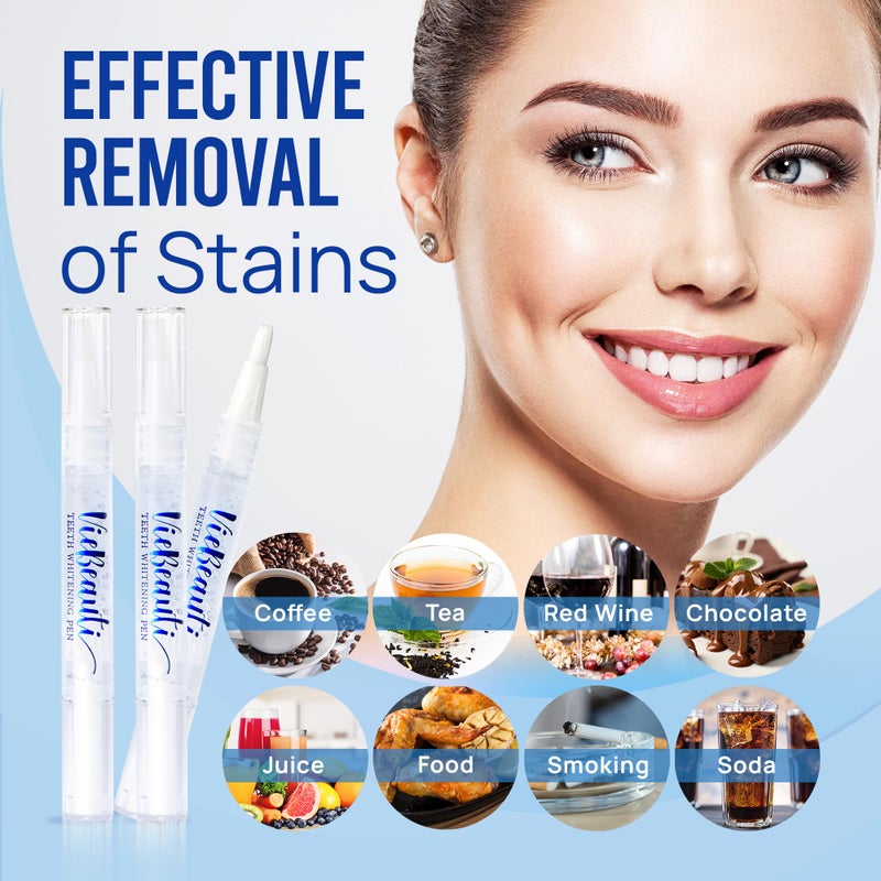 VieBeauti قلم تبييض الأسنان VieBeauti (3 قطع)، أكثر من 30 استخدامًا، فعال، غير مؤلم، لا يسبب الحساسية، مناسب للسفر، سهل الاستخدام، ابتسامة بيضاء جميلة، بنكهة النعناع - Image 4