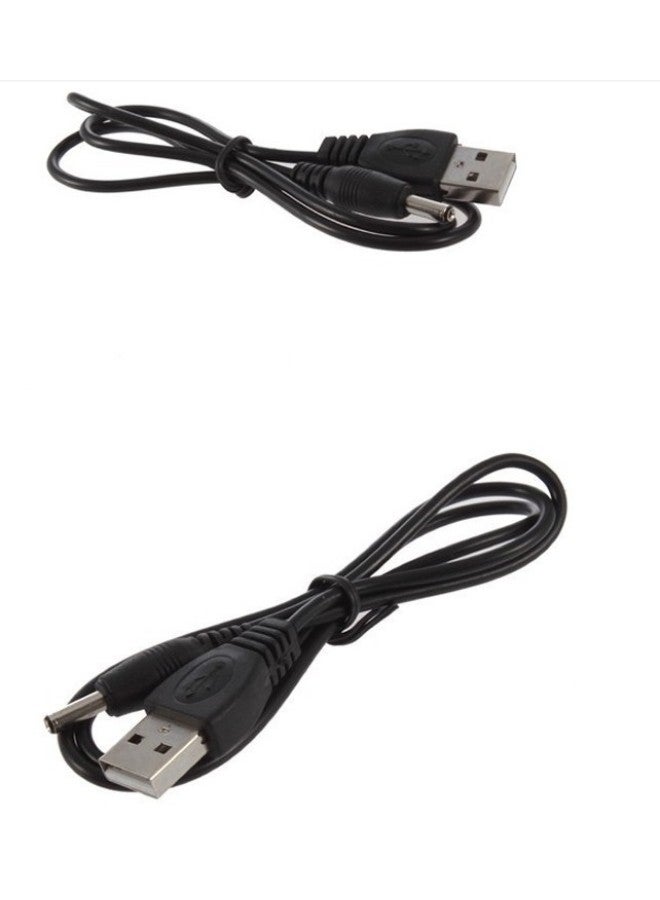 كابل شاحن بفتحة مستديرة رأس دائري 3.5 ملم مصباح مكتبي مكبر صوت مروحة صغيرة USB إلى تيار مستمر كابل بيانات الطاقة - اللون: 【1.2 متر/فولاذ مطلي بالنحاس】 أسود  - Image 5
