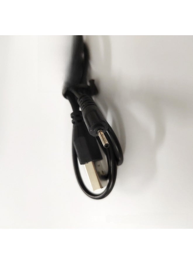 كابل شاحن بفتحة مستديرة رأس دائري 3.5 ملم مصباح مكتبي مكبر صوت مروحة صغيرة USB إلى تيار مستمر كابل بيانات الطاقة - اللون: 【1.2 متر/فولاذ مطلي بالنحاس】 أسود  - Image 4