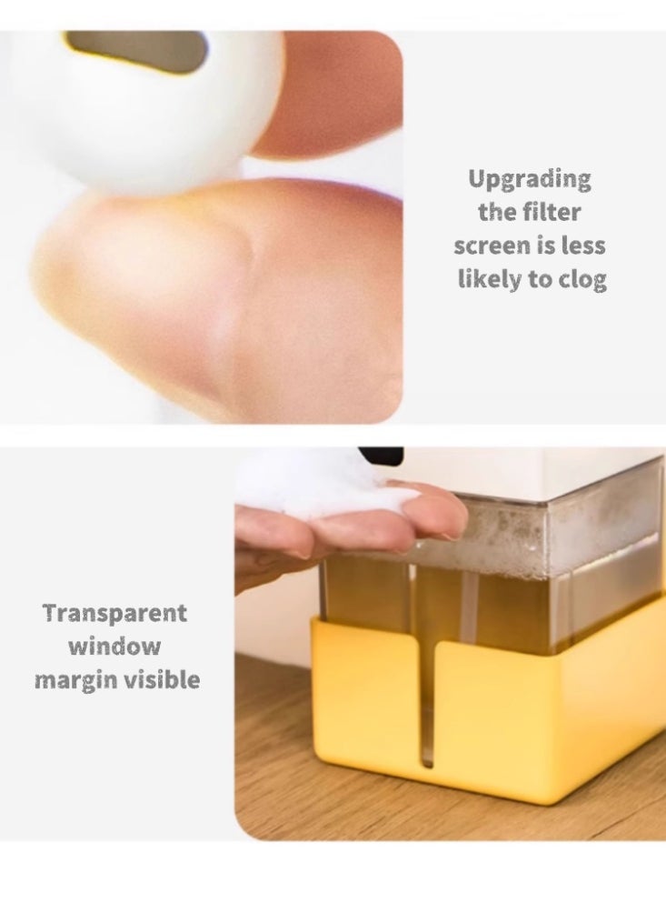 Automatic Hand Sanitizer Induction Foam Mobile Phone Washing Machine Electric Foaming Soap Dispenser Household Washing Phone (Milky White) Standalone