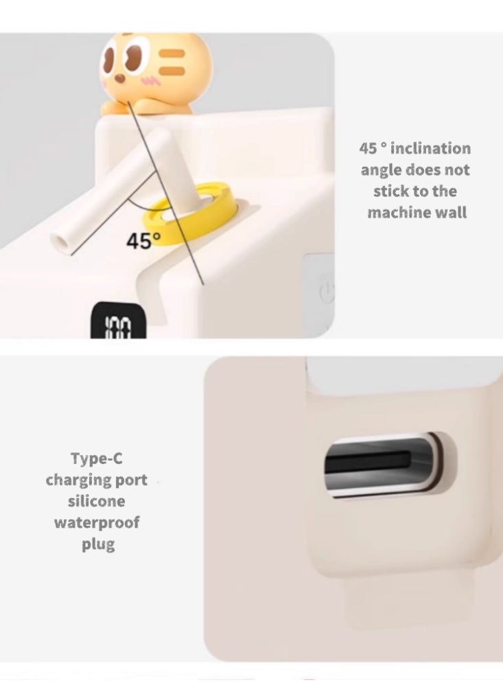 Automatic Hand Sanitizer Induction Foam Mobile Phone Washing Machine Electric Foaming Soap Dispenser Household Washing Phone (Milky White) Standalone
