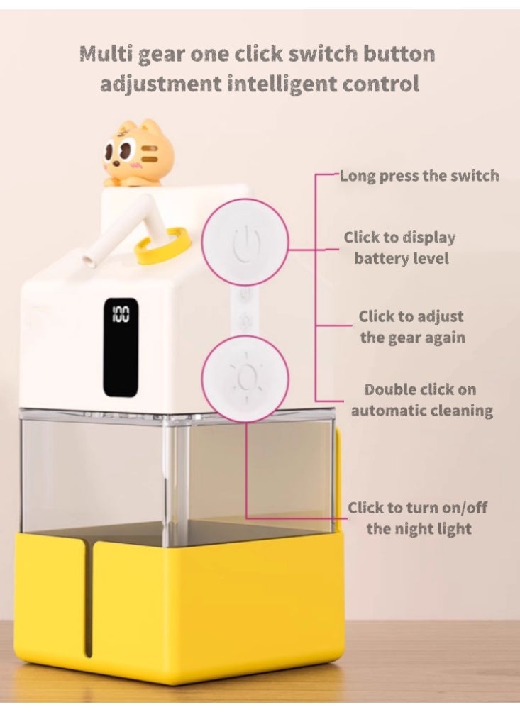 Automatic Hand Sanitizer Induction Foam Mobile Phone Washing Machine Electric Foaming Soap Dispenser Household Washing Phone (Milky White) Standalone