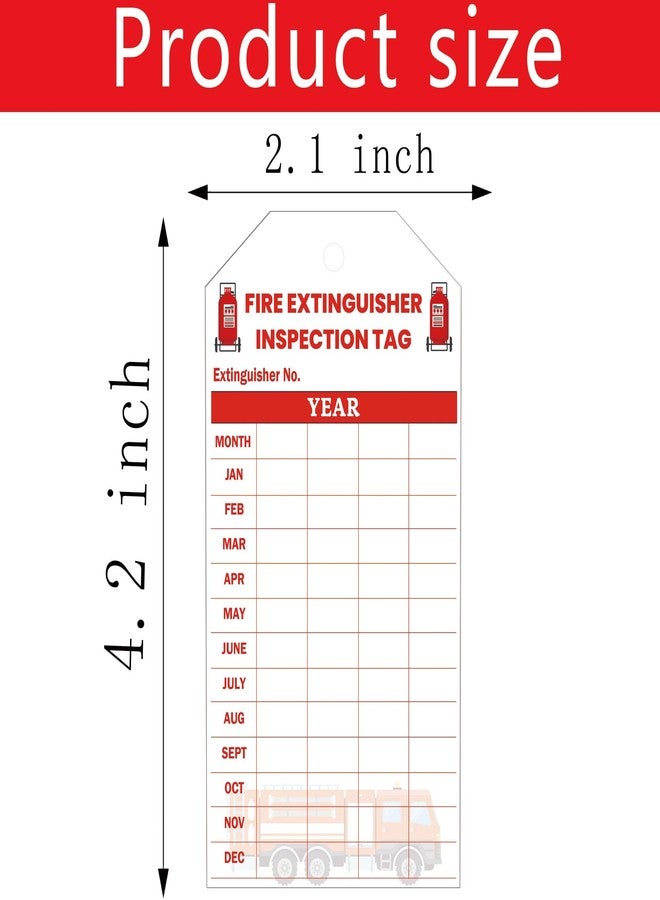 wootile Fire Extinguisher Tags Card 100Pcs Monthly Fire Extinguisher Inspection Record Tags 4 Year 2024 to 2027 Maintenance Tag for Indoor Outdoor 3.25 x 5 Inch - Image 4