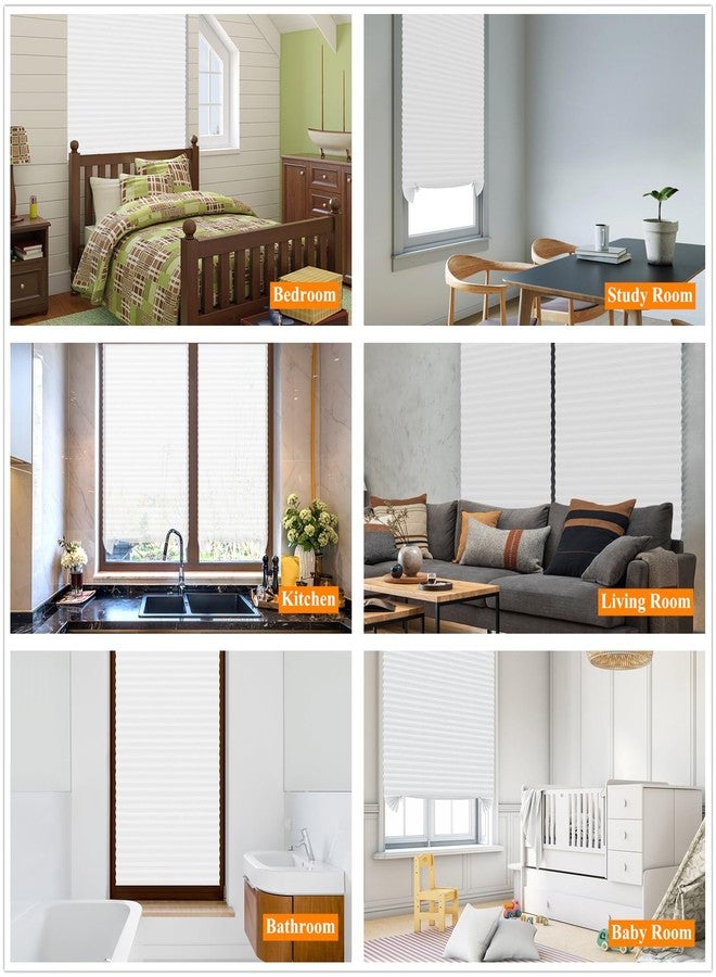 MALOKI Pleated Window Blinds,Temporary Window Shades Cordless Light Filtering Pleated Paper Shades Room Darkening Blinds for Home Bedroom Office Window - 24 Inch x 59 Inch (Fits Windows 15 in-24 in) - Image 2