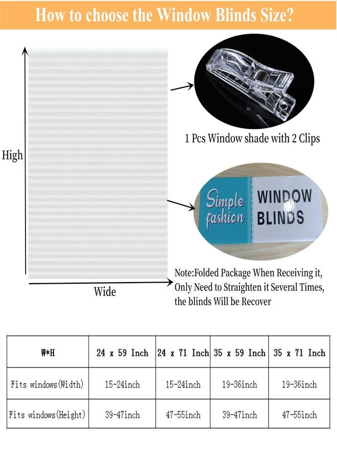 MALOKI Pleated Window Blinds,Temporary Window Shades Cordless Light Filtering Pleated Paper Shades Room Darkening Blinds for Home Bedroom Office Window - 24 Inch x 59 Inch (Fits Windows 15 in-24 in) - Image 4
