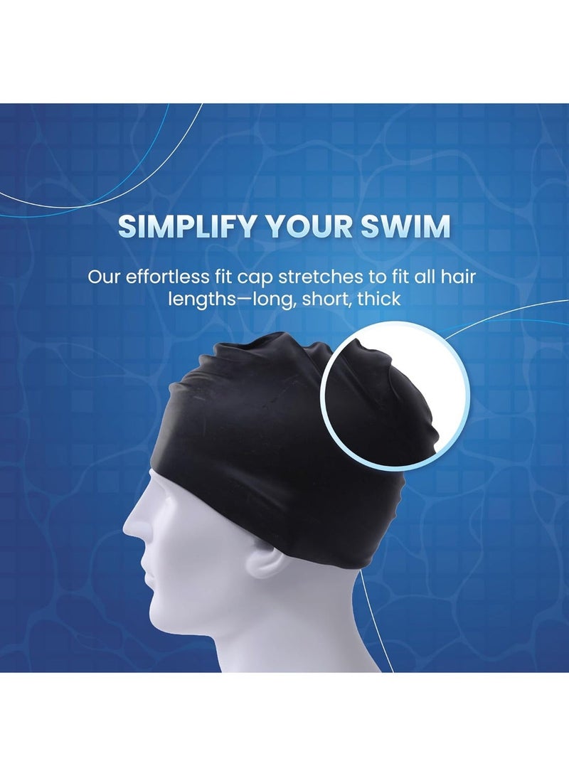 Men Women Swim Cap, Unisex Adult Swimming Cap Keep , Waterproof Bathing Cap for Swimming - Image 4