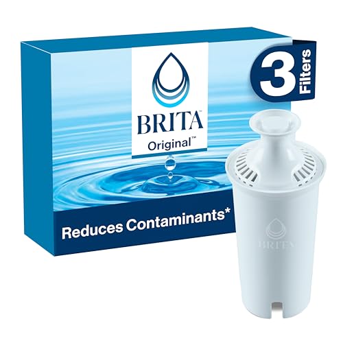 Brita Standard Water Filter for Pitchers and Dispensers BPAFree Reduces Copper Cadmium and Mercury Impurities Lasts Two Months or 40 Gallons Includes 3 Filters for Pitchers