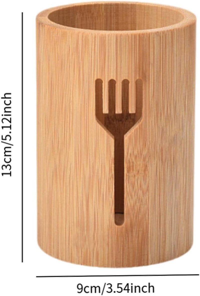 Bamboo Silverware Organizer Utensil Holder,Cutlery Flatware Silverware Holder for Party,Table,Farmhouse, Kitchen, Fork - Image 4