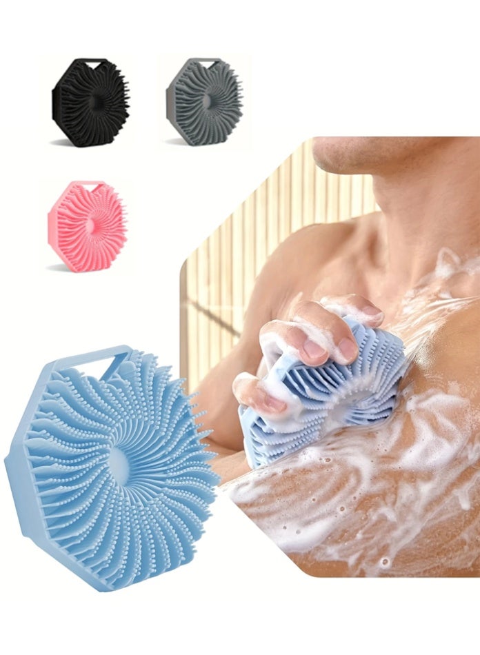 يفيي فرشاة الجسم المصنوعة من السيليكون - مقشر لطيف للجسم أثناء الاستحمام، ليفة سيليكون بشعيرات ناعمة، تدوم طويلاً وأكثر صحة من ليفة الاستحمام التقليدية - عبوة واحدة - Image 5