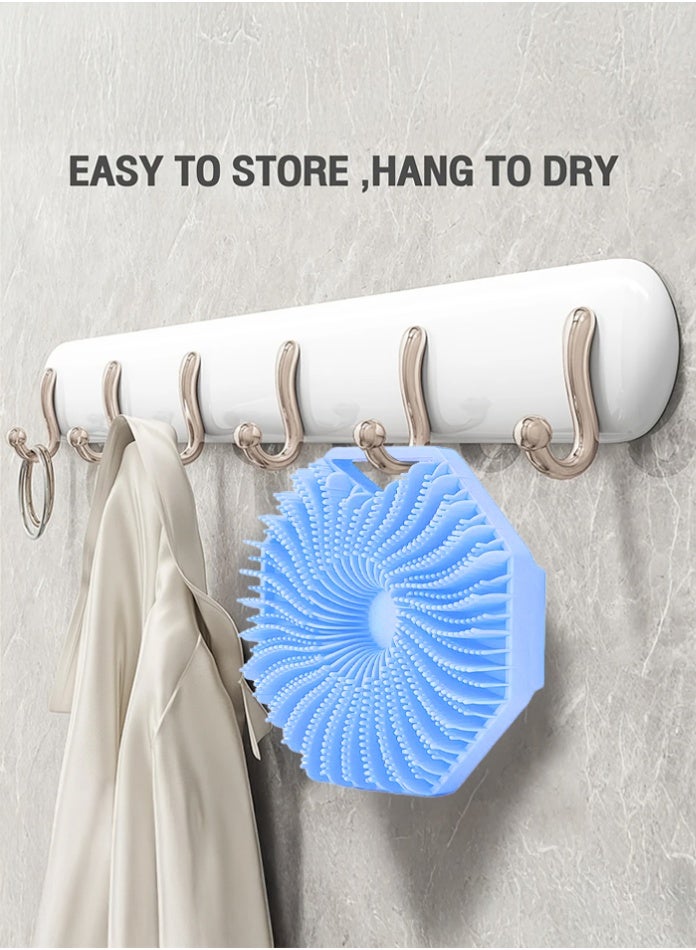 يفيي فرشاة الجسم المصنوعة من السيليكون - مقشر لطيف للجسم أثناء الاستحمام، ليفة سيليكون بشعيرات ناعمة، تدوم طويلاً وأكثر صحة من ليفة الاستحمام التقليدية - عبوة واحدة - Image 3