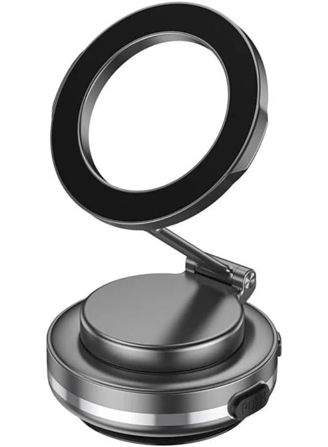 Vacuum Magnetic Suction Car Phone Mount, Magnetic Charging, Foldable Stretch Suction Cup, Dashboard & Windshield Phone Mount, Industrial-Strength for All Smartphones  - Image 2