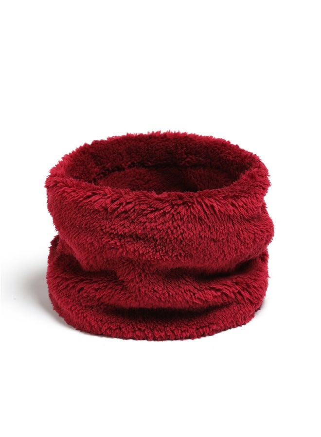 New Warm Neck Children's Neck Set Women's Solid Color Scarf Winter All-match High Neck Coral Fleece Neck Protection Collar For Parents