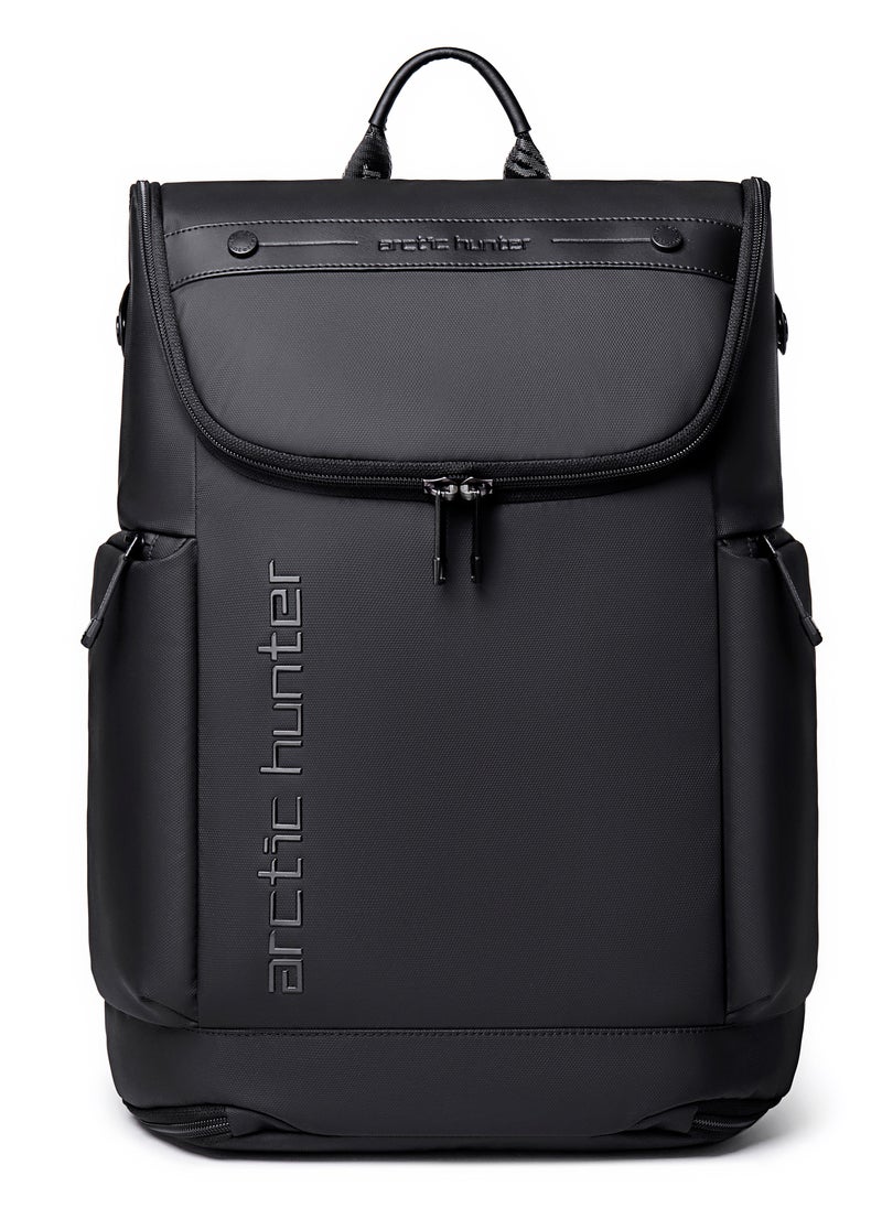 ARCTIC HUNTER Water Resistant Polyester 180 Degree Flat Open 15.6 inch Unisex Travel Laptop Backpack B00465 Black  - Image 3