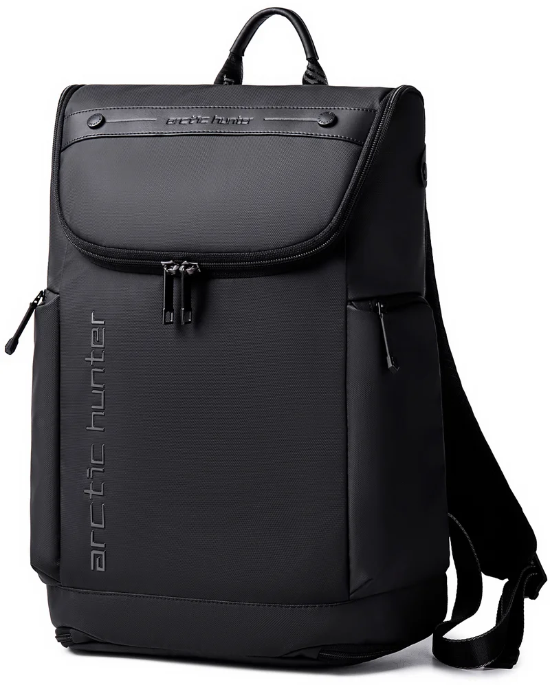 Water Resistant Polyester 180 Degree Flat Open 15.6 inch Unisex Travel Laptop Backpack, B00465, Black