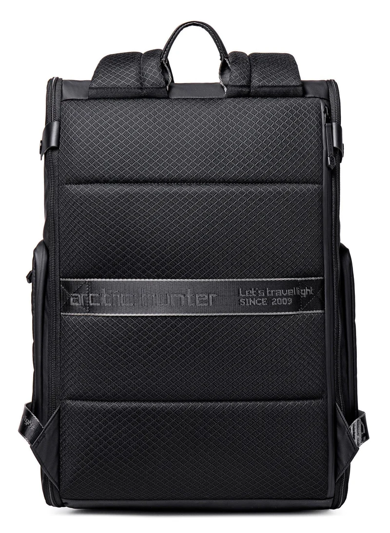 Arctic Hunter  Water Resistant Polyester 180 Degree Flat Open 15.6 inch Unisex Travel Laptop Backpack, B00465, Black  | Best Price UAE