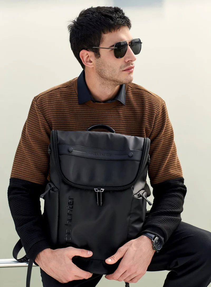 Arctic Hunter  Water Resistant Polyester 180 Degree Flat Open 15.6 inch Unisex Travel Laptop Backpack, B00465, Black  | Best Price UAE