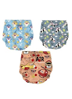 Bumtum 0 To 3 Yrs Baby Freesize Ultrahygiene Baby Shark + Air + Panda Extra Soft Cloth Diaper 5Hrs Absorbency ; Washable & Reusable Diaper And Cotton Soaker(Pack Of 3)  - Image 2