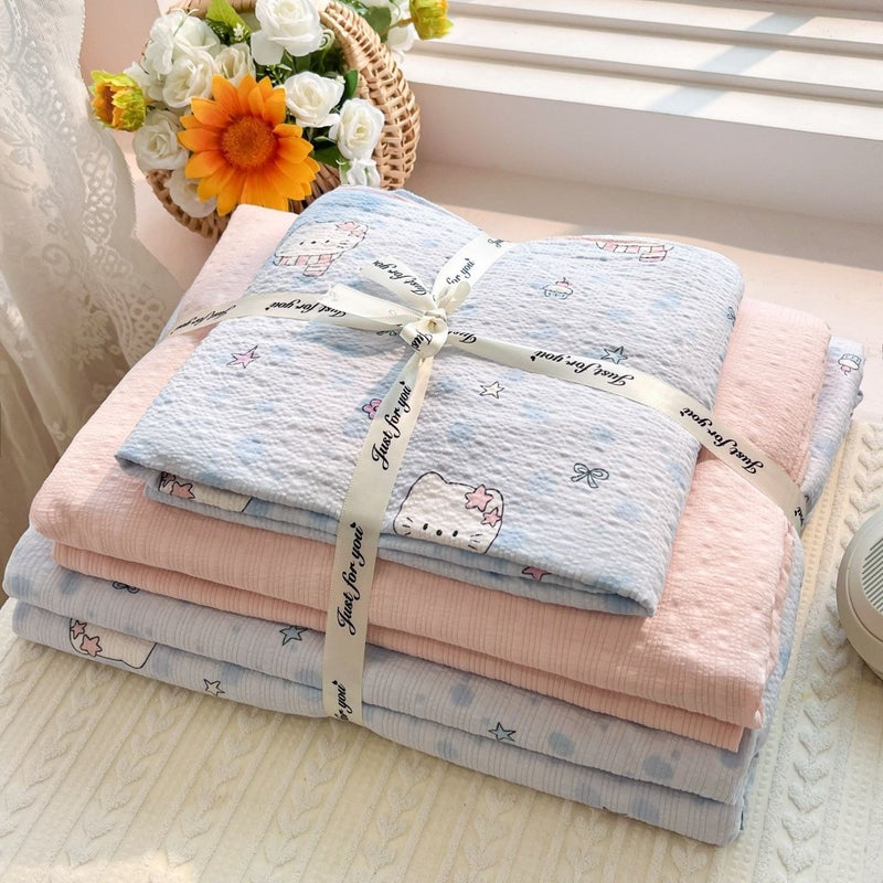 A-level ultra soft double-layer down duvet cover bed sheet set - four piece set bed sheet duvet cover pillow cover - Image 1