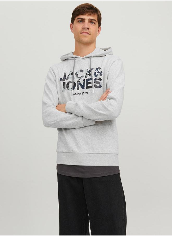 JACK & JONES - Front Logo Graphic Regular Fit Hoodie - Image 1