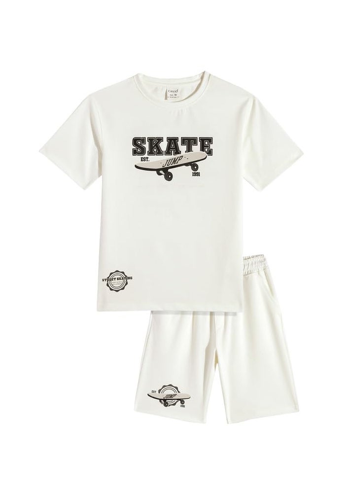 CAVIO Boys Skate Graphic T-Shirt and Shorts Set - Image 1