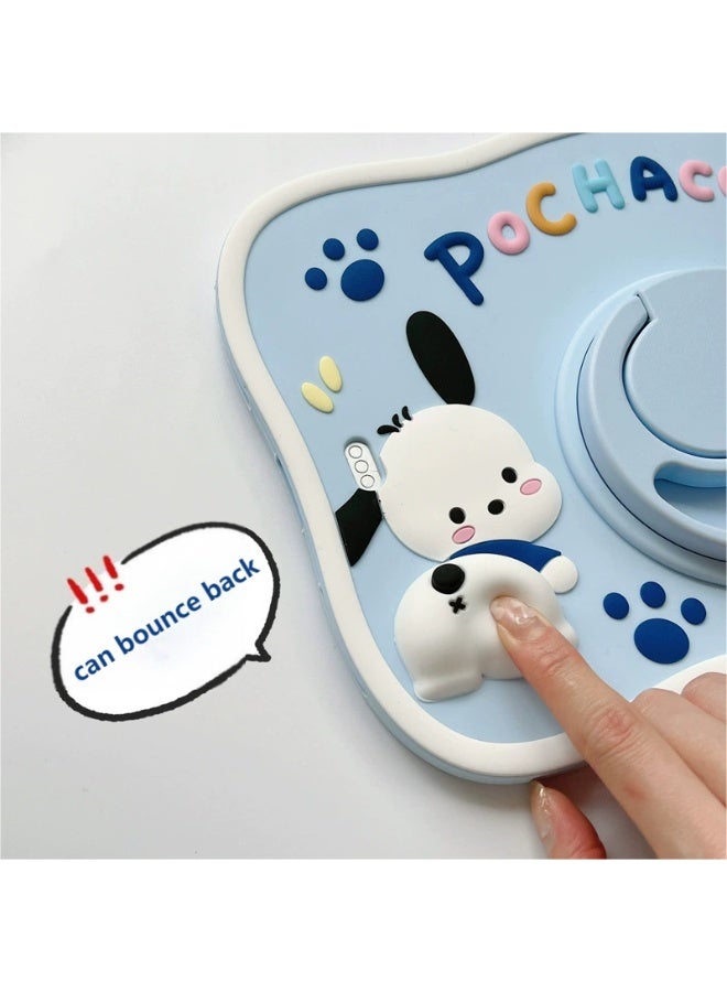 Pochacco iPAD Case for iPad 10.9inch 2022 with 360°Rotatable Hand Strap/Stand, iPad 10th Silicone Cover  for Kids - Image 5