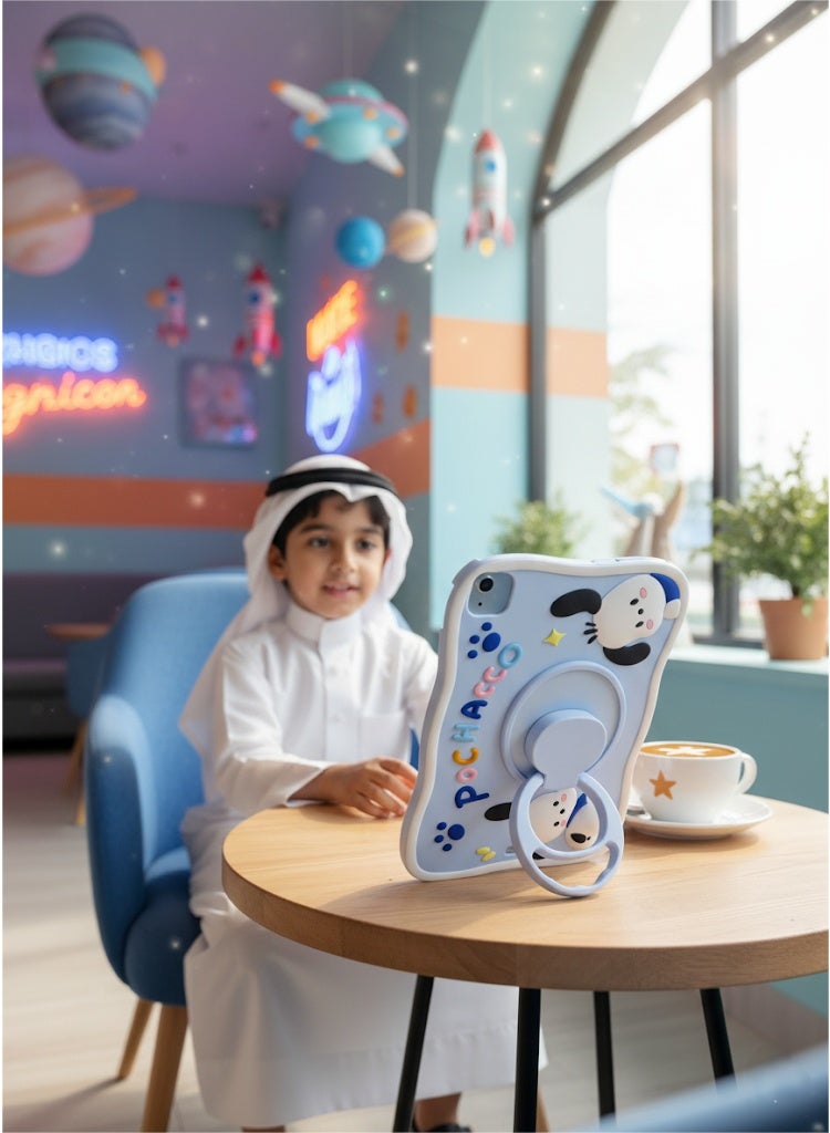 Pochacco iPAD Case for iPad 10.9inch 2022 with 360°Rotatable Hand Strap/Stand, iPad 10th Silicone Cover  for Kids - Image 2