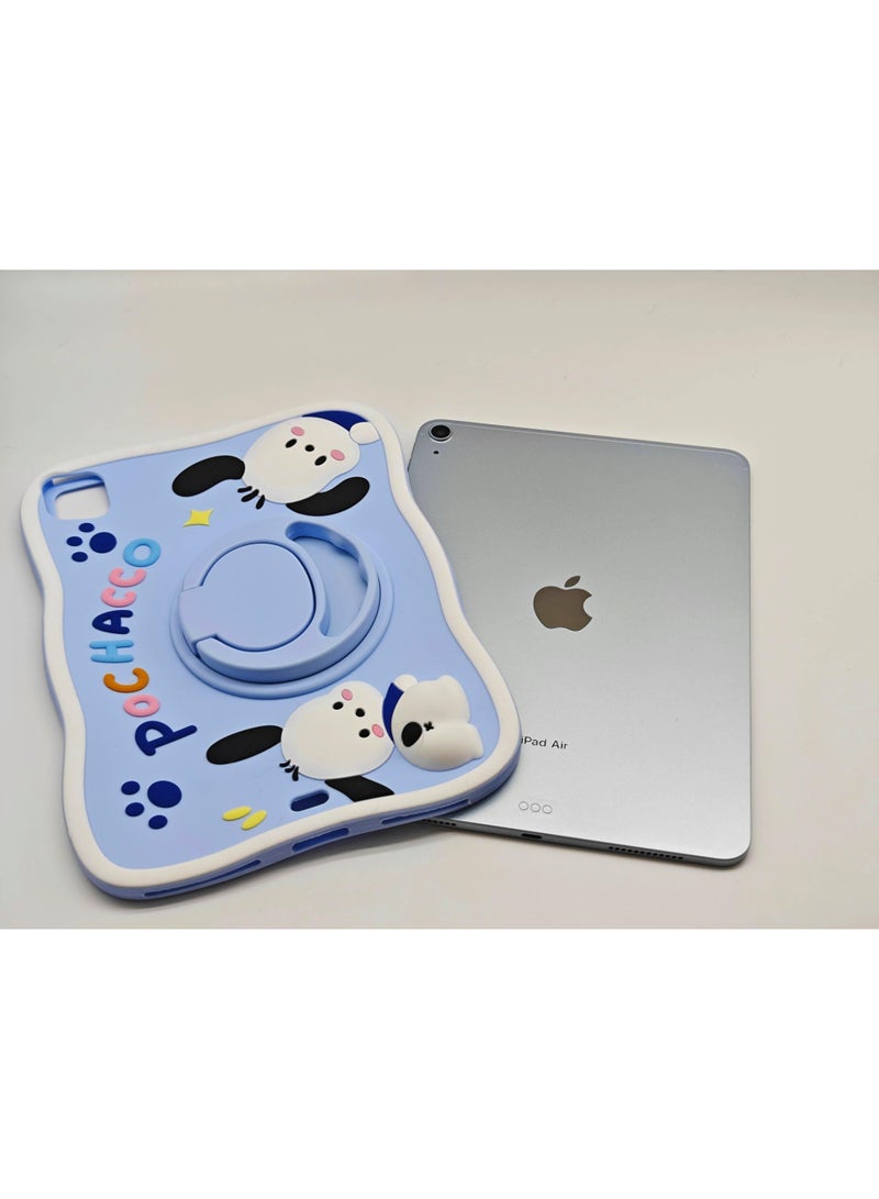 Pochacco iPAD Case for iPad 10.9inch 2022 with 360°Rotatable Hand Strap/Stand, iPad 10th Silicone Cover  for Kids - Image 4