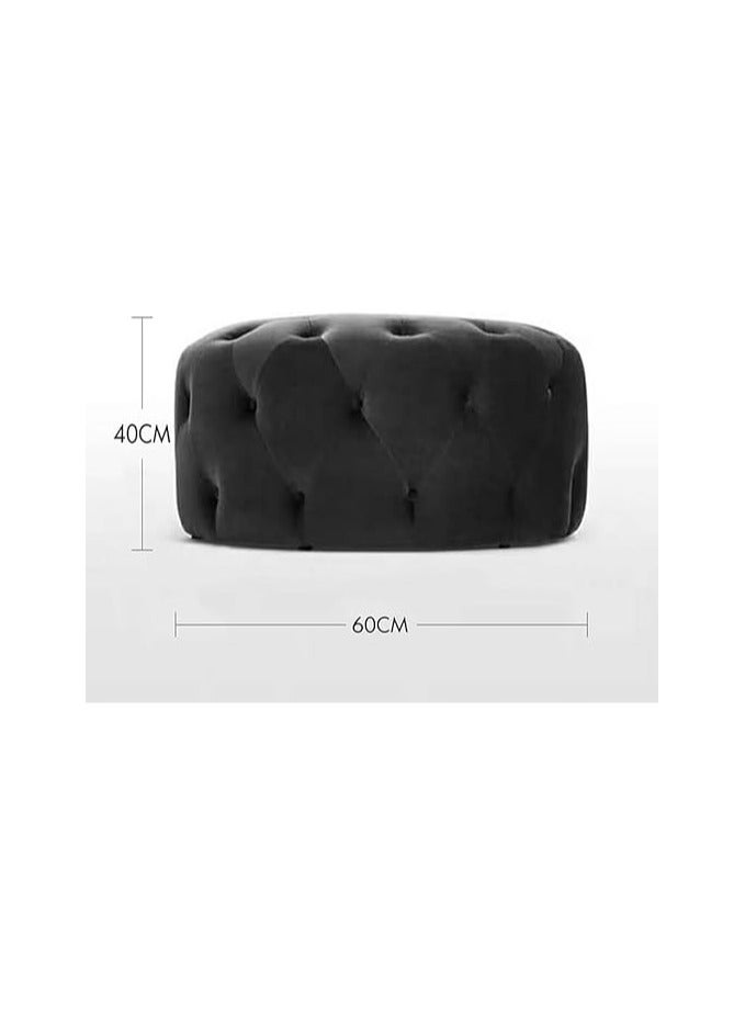 Poppins Home Modern Velvet Ottoman Designer Lazy Soft Bedroom Floor Seat (Navy Blue)  - Image 2