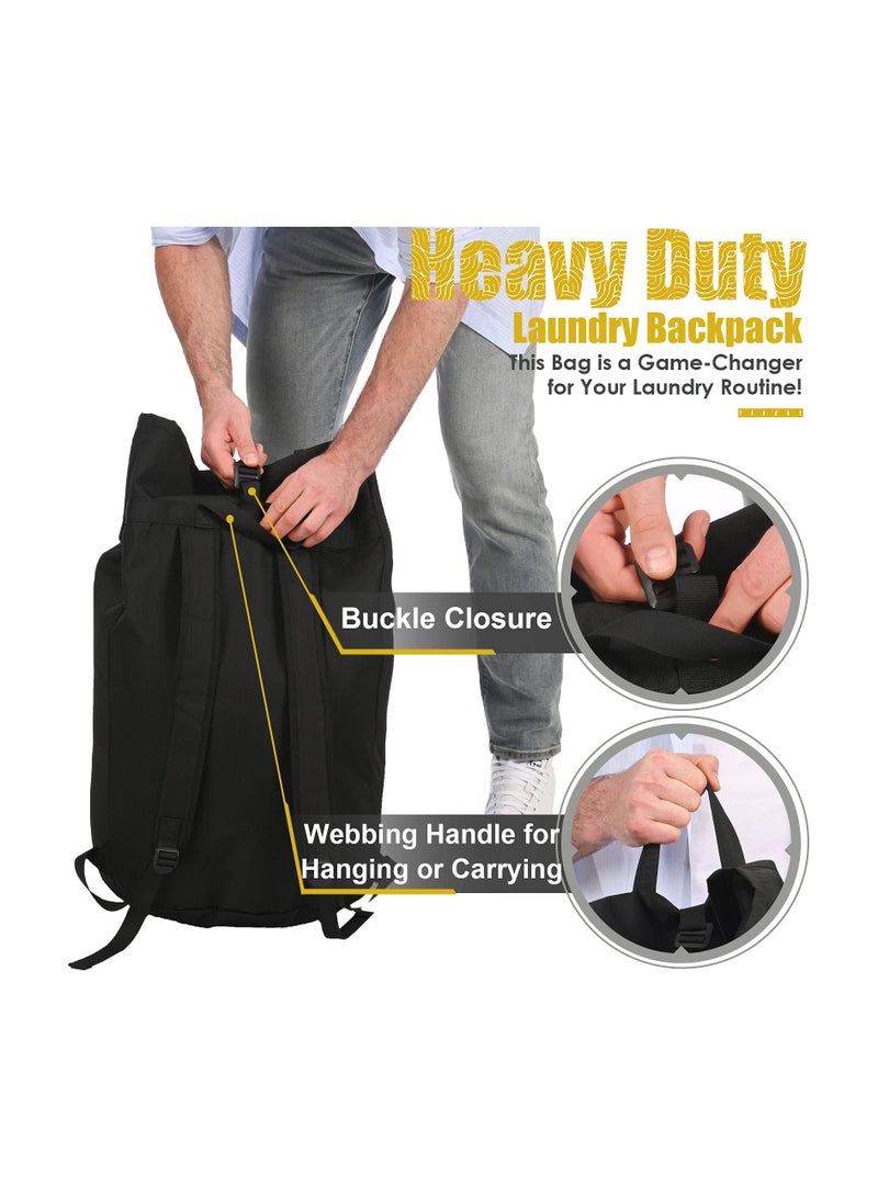 KASTWAVE Laundry Bag Backpack, 115L Extra Large Laundry Bag with Shoulder Straps, Adjustable & Foldable Design, Portable Laundry Backpack for Laundromat, College, Travel, Camping - Image 4