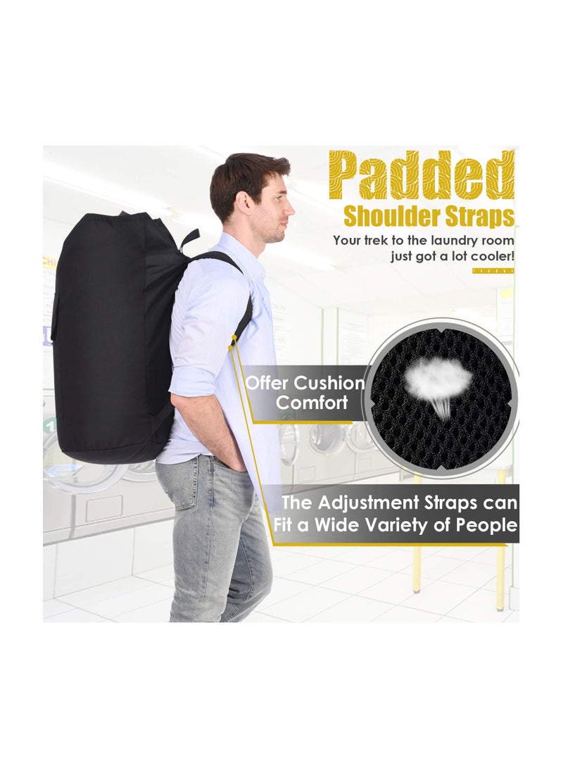 KASTWAVE Laundry Bag Backpack, 115L Extra Large Laundry Bag with Shoulder Straps, Adjustable & Foldable Design, Portable Laundry Backpack for Laundromat, College, Travel, Camping - Image 5