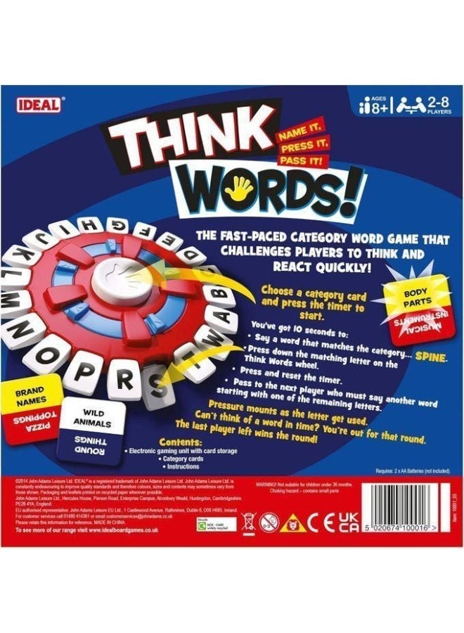 لعبة الكلمات والسرعة الإلكترونية Think Words! – تحدي جماعي تفاعلي مع مؤقت تنازلي وعجلة الحروف وكروت الفئات – لعبة تعليمية ممتعة لـ 2-8 لاعبين – تنمية المفردات وسرعة البديهة للأطفال +8 سنوات - Image 4