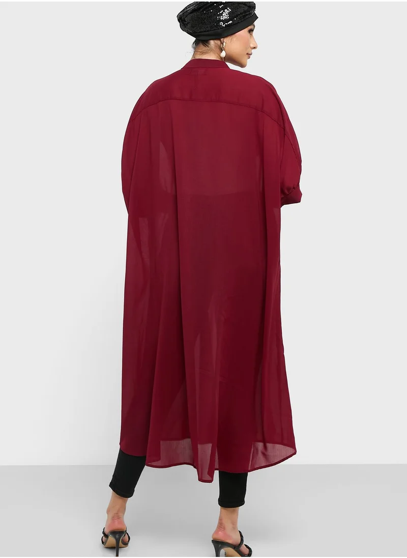 Khizana Longline Button Down Tunic Dress