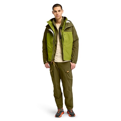 Timberland Men's MFT Motion Waterproof 3L Jacket, Dark Olive/Guacamole, XX-Large - Image 2