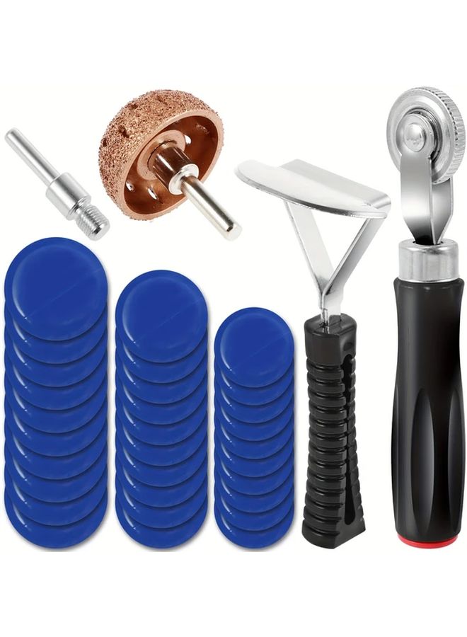 Mix Color 33 Pcs Heavy Duty Tire Repair Patch Kit With Roller Scraper For Car Truck Tractor Bike - Image 4