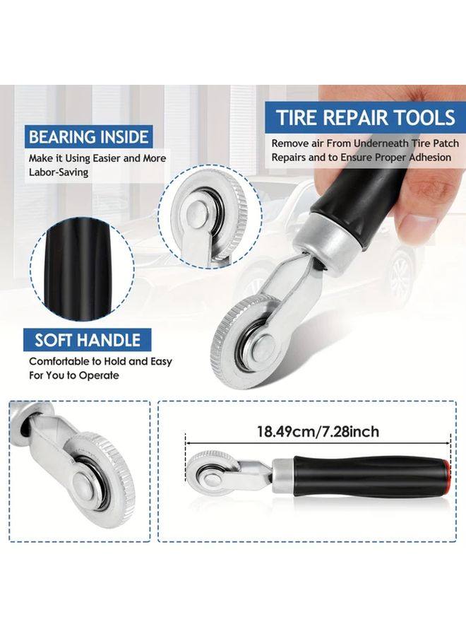 Mix Color 33 Pcs Heavy Duty Tire Repair Patch Kit With Roller Scraper For Car Truck Tractor Bike - Image 3