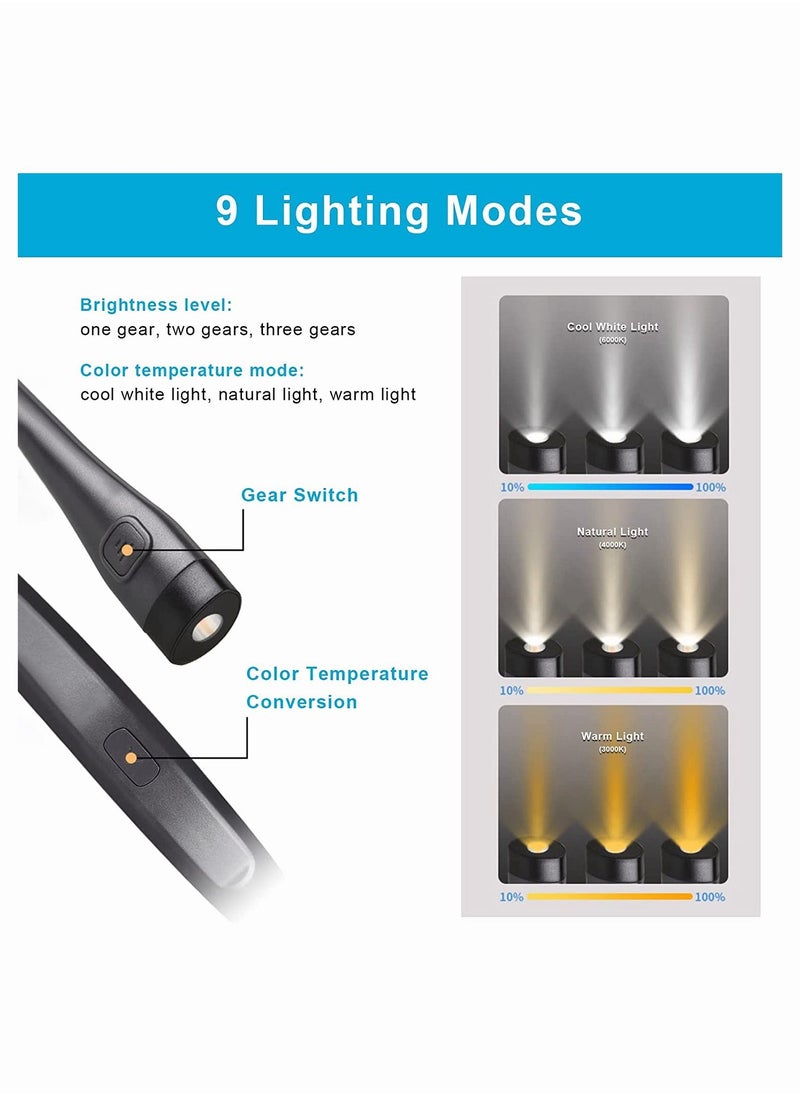 Generic - LED Neck Reading Light Book Lamp for Books in Bed, 9 Lighting Modes, 360° Flexible Arm, USB-C Rechargeable, Hands-Free Night Light for Reading, Knitting, Camping, Repairing, Night Walk - Image 1
