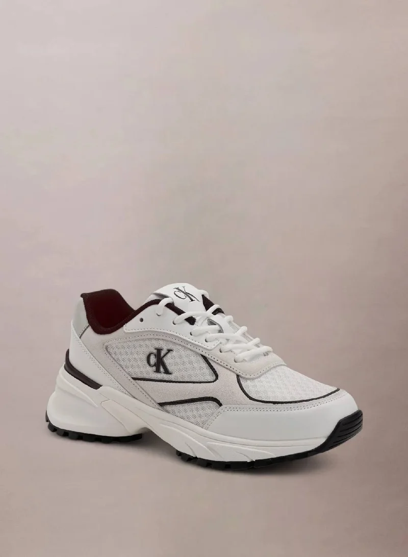 Calvin Klein Jeans Bright White/Black Hike Runner Mesh Trainers for Women | Best Price UAE