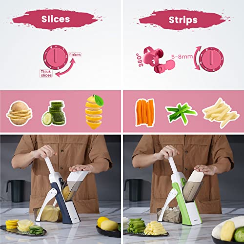 SupMaKin Safe Mandoline Slicer for Kitchen, Vegetable Food Potato Chip Slicer Maual Adjustable Thickness, Chopping Artifact Fast Veggie Salad Chopper Cook Meal Prep - Image 3