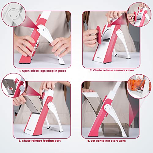 SupMaKin Safe Mandoline Slicer for Kitchen, Vegetable Food Potato Chip Slicer Maual Adjustable Thickness, Chopping Artifact Fast Veggie Salad Chopper Cook Meal Prep - Image 5