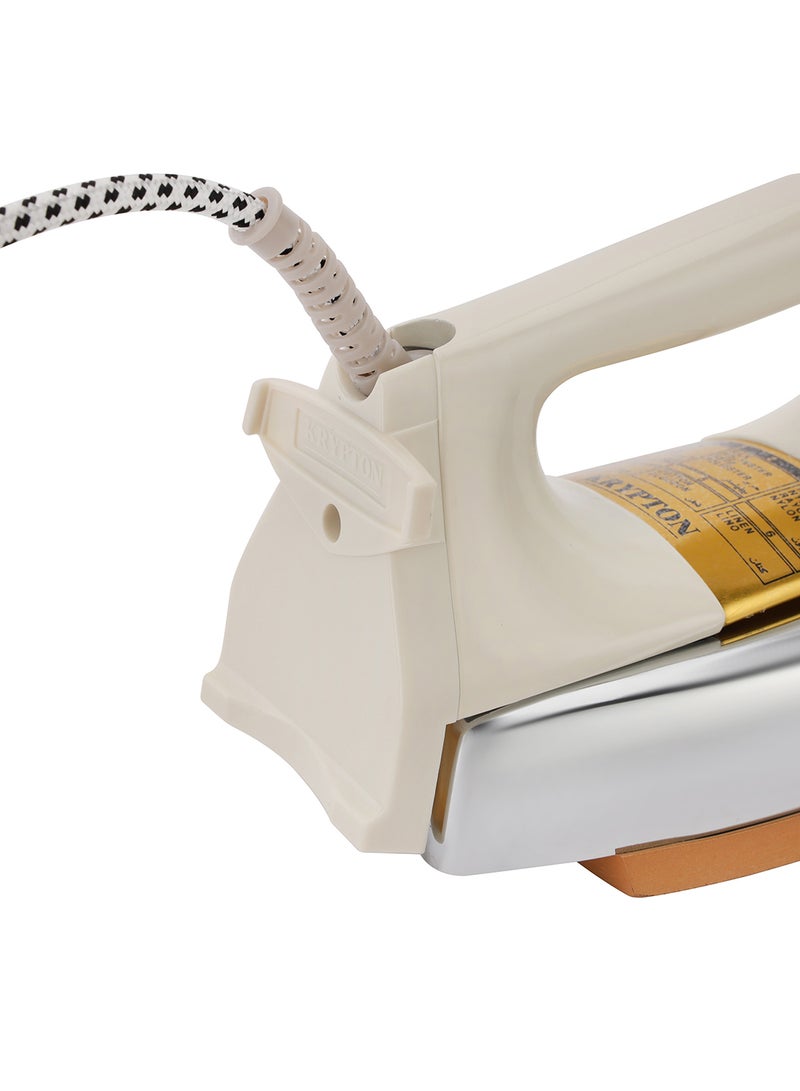 KRYPTON Automatic Dry Iron | Iron Box With Temperature Settings Dial and Auto Shut Off Function| Super Deluxe Heavy Weight Iron Box 1200 W KNDI5218 White & Golden - Image 4