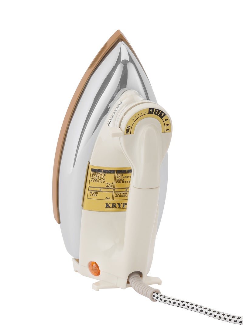 KRYPTON Automatic Dry Iron | Iron Box With Temperature Settings Dial and Auto Shut Off Function| Super Deluxe Heavy Weight Iron Box 1200 W KNDI5218 White & Golden - Image 1