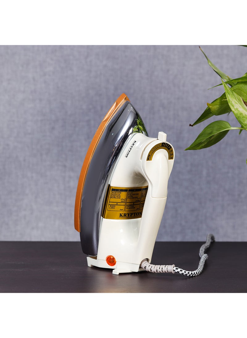 KRYPTON Automatic Dry Iron | Iron Box With Temperature Settings Dial and Auto Shut Off Function| Super Deluxe Heavy Weight Iron Box 1200 W KNDI5218 White & Golden - Image 5