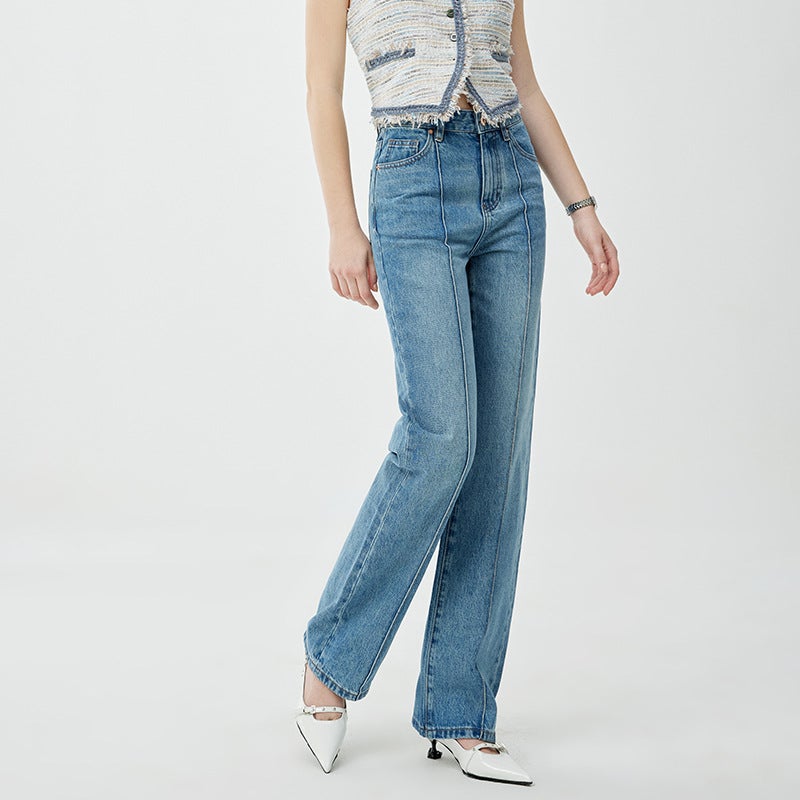 Cool Meipai & High-End Narrow Loose Jeans Women'S 2024 Summer Women'S High Waist Straight Leg Pants Elegant Wide Leg Long - Image 5