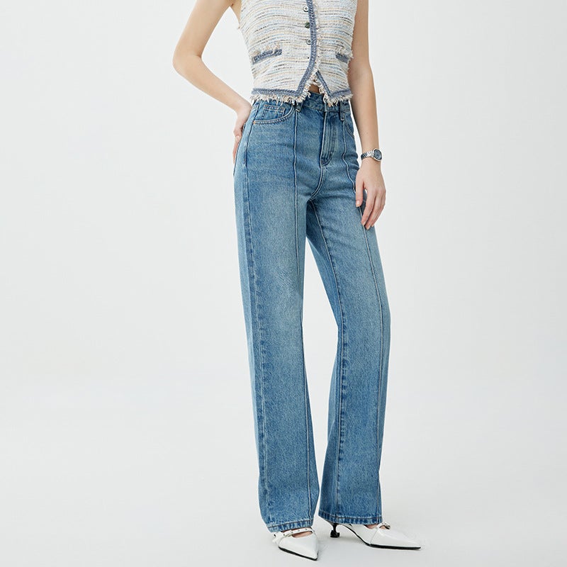 Cool Meipai & High-End Narrow Loose Jeans Women'S 2024 Summer Women'S High Waist Straight Leg Pants Elegant Wide Leg Long - Image 3