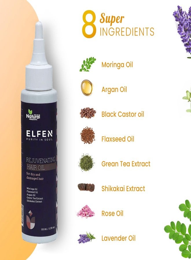 إلفن زيت إلفن لتجديد الشعر الجاف والتالف - 100 مل / 3.39 أونصة | مزيج مغذٍّ لشعر فاخر | يعيد الرطوبة والقوة واللمعان لشعر أكثر صحة - Image 2