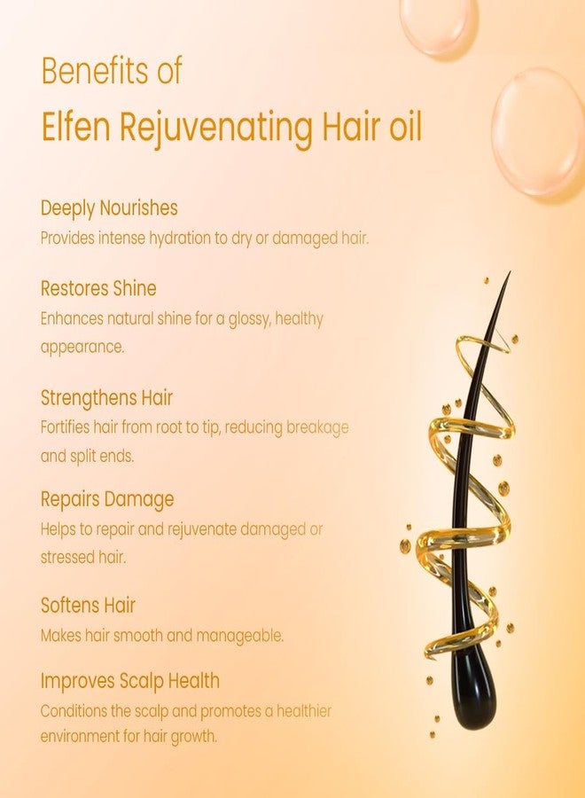 إلفن زيت إلفن لتجديد الشعر الجاف والتالف - 100 مل / 3.39 أونصة | مزيج مغذٍّ لشعر فاخر | يعيد الرطوبة والقوة واللمعان لشعر أكثر صحة - Image 3