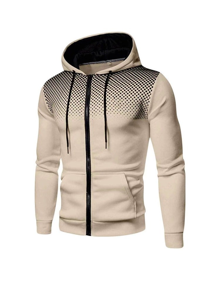 KUYING New Wave Point Loose Zipper Hooded Sports Hoodie  - Image 1