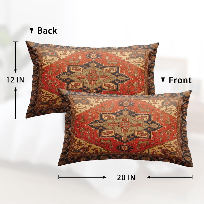 Britimes Throw Pillow Covers, Aztec Kilim Home Art Decor, 12 x 20 Inches Set of 2 Cushion Couch Sofa Cases, Abstract Oil Painting Pillowcases for Bedroom, Living Room, Ethnic Decorative, Tribal - Image 2